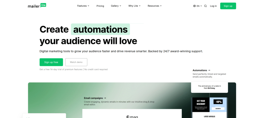 Mailerlite AI Tool Interface