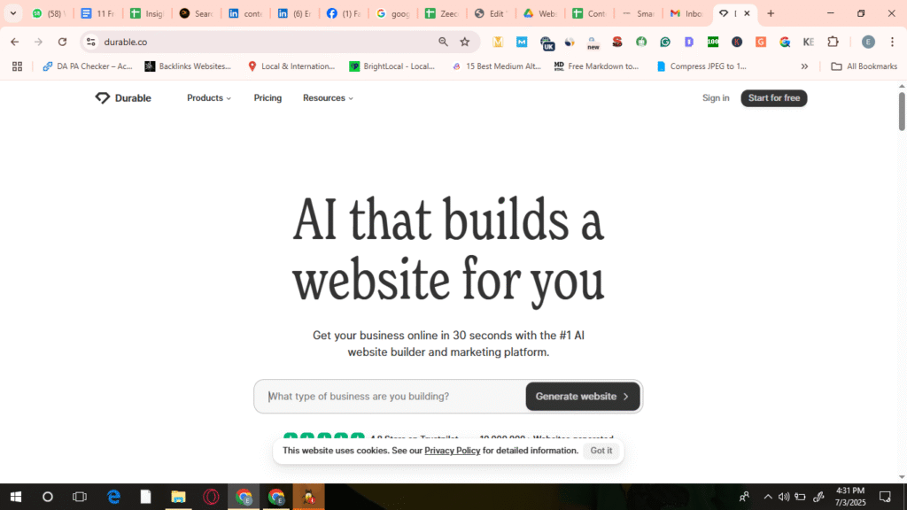 urable AI website builder platform for businesses, with a tool to create websites in 30 seconds
